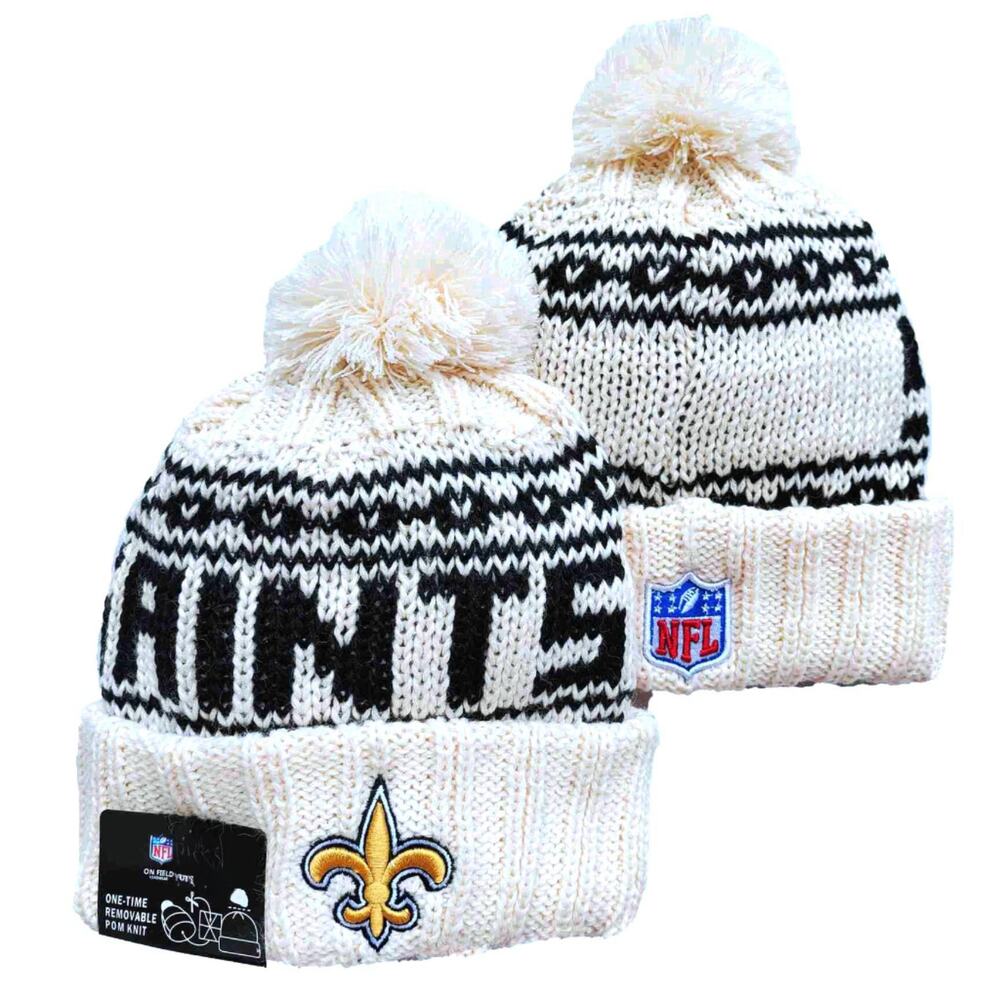 NWT New Orleans Saints Chunky Knit Pom Beanie Fleece Lining Unisex‎